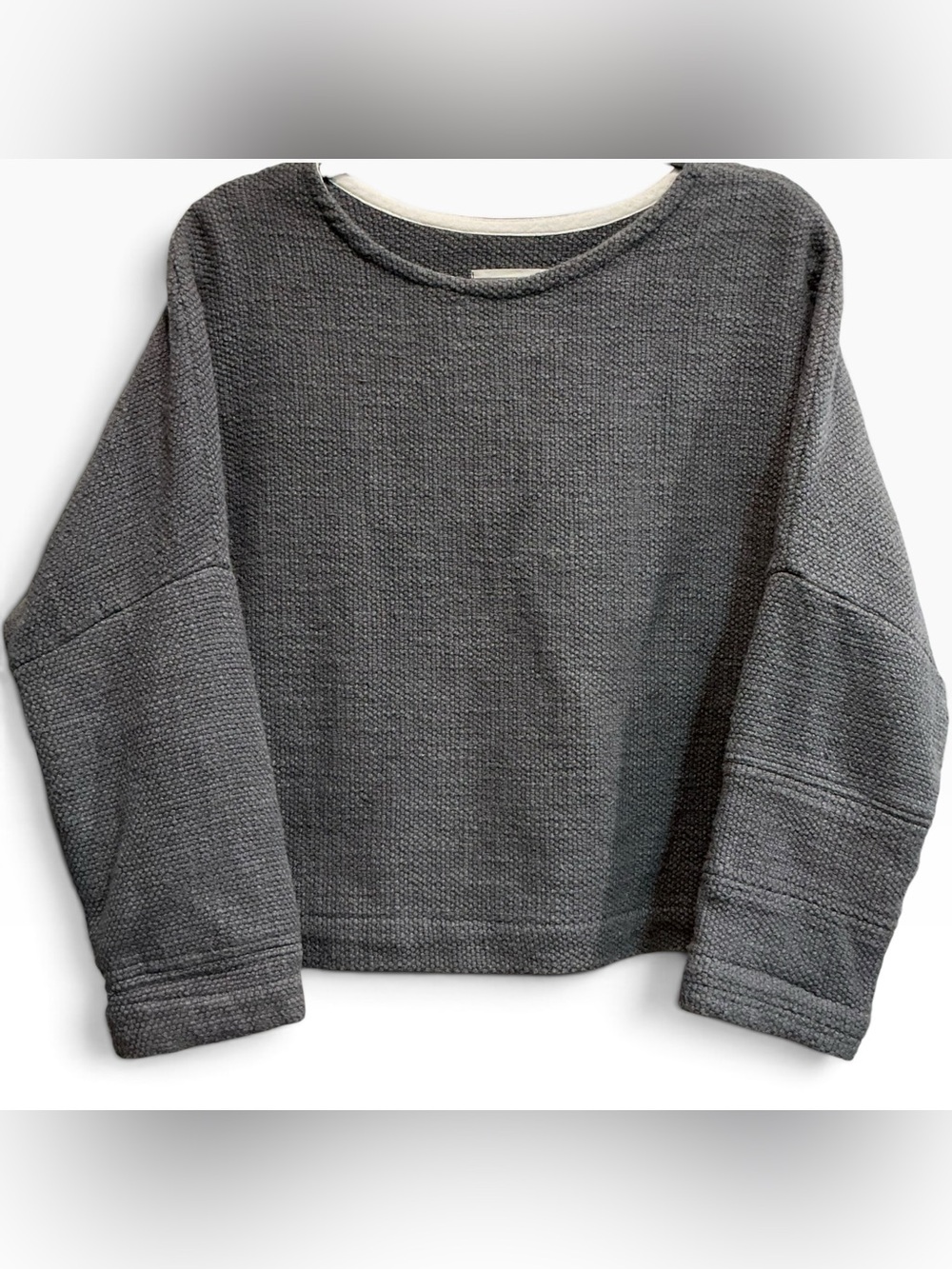 JAMIE + THE JONES Heavy Weight T Sweater Handwoven Cotton Boxy Pullover XS